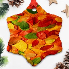 Leaves Texture Snowflake Ornament (two Sides) by BangZart