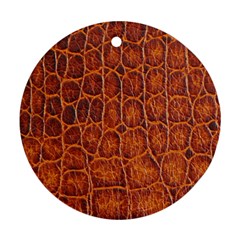 Crocodile Skin Texture Round Ornament (two Sides) by BangZart