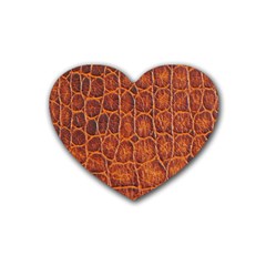 Crocodile Skin Texture Heart Coaster (4 Pack)  by BangZart