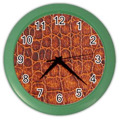 Crocodile Skin Texture Color Wall Clocks by BangZart