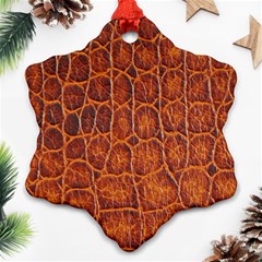 Crocodile Skin Texture Snowflake Ornament (two Sides) by BangZart