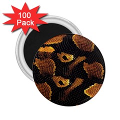 Gold Snake Skin 2 25  Magnets (100 Pack)  by BangZart