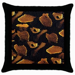 Gold Snake Skin Throw Pillow Case (black) by BangZart