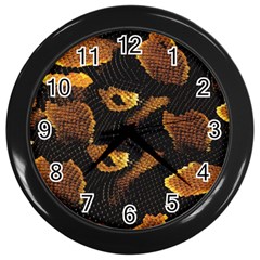 Gold Snake Skin Wall Clocks (black)