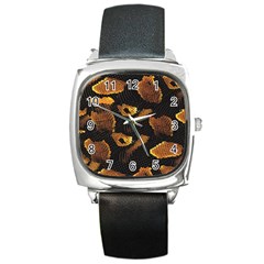 Gold Snake Skin Square Metal Watch by BangZart