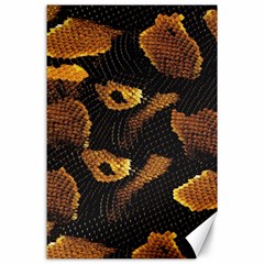 Gold Snake Skin Canvas 24  X 36  by BangZart