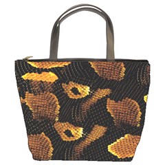 Gold Snake Skin Bucket Bags by BangZart