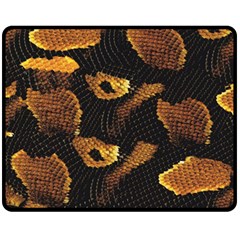 Gold Snake Skin Fleece Blanket (medium)  by BangZart