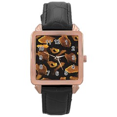 Gold Snake Skin Rose Gold Leather Watch  by BangZart