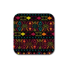 Bohemian Patterns Tribal Rubber Square Coaster (4 Pack)  by BangZart