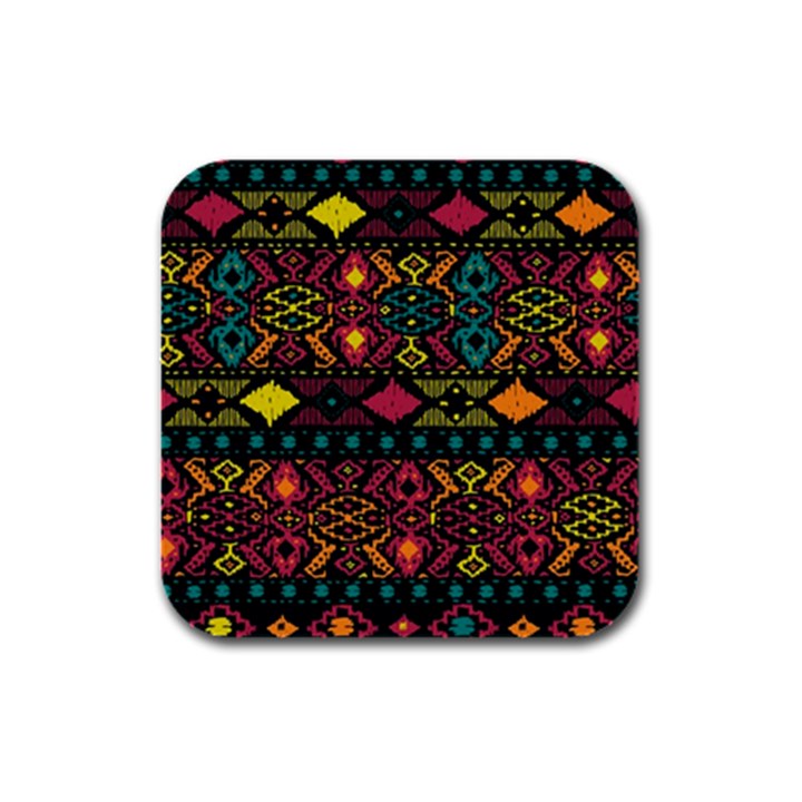 Bohemian Patterns Tribal Rubber Square Coaster (4 pack) 