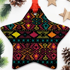 Bohemian Patterns Tribal Star Ornament (two Sides) by BangZart