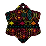 Bohemian Patterns Tribal Snowflake Ornament (Two Sides) Back