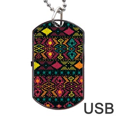 Bohemian Patterns Tribal Dog Tag Usb Flash (two Sides) by BangZart