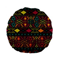 Bohemian Patterns Tribal Standard 15  Premium Flano Round Cushions by BangZart