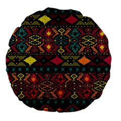 Bohemian Patterns Tribal Large 18  Premium Flano Round Cushions by BangZart