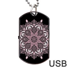 Ornate Mandala Dog Tag Usb Flash (two Sides) by Valentinaart