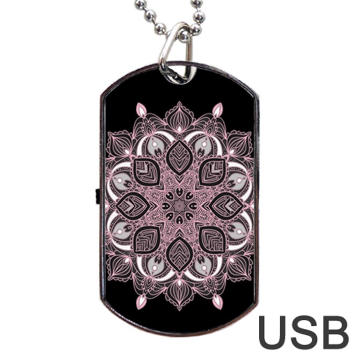 Ornate mandala Dog Tag USB Flash (Two Sides)