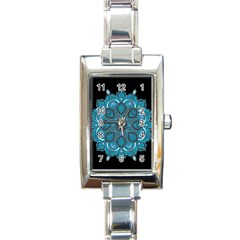 Ornate Mandala Rectangle Italian Charm Watch by Valentinaart