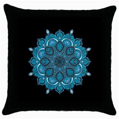 Ornate Mandala Throw Pillow Case (black) by Valentinaart