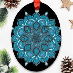 Ornate Mandala Oval Ornament (two Sides) by Valentinaart