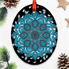 Ornate Mandala Oval Filigree Ornament (two Sides) by Valentinaart