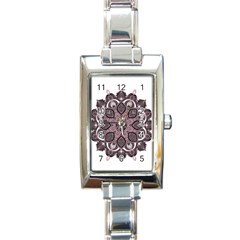 Ornate Mandala Rectangle Italian Charm Watch by Valentinaart