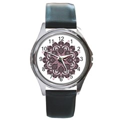 Ornate Mandala Round Metal Watch by Valentinaart