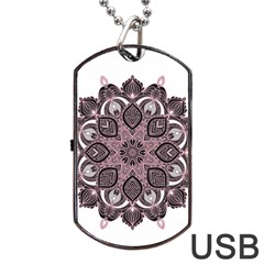 Ornate Mandala Dog Tag Usb Flash (one Side) by Valentinaart