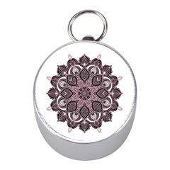 Ornate Mandala Mini Silver Compasses