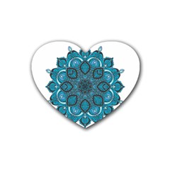 Ornate Mandala Rubber Coaster (heart)  by Valentinaart