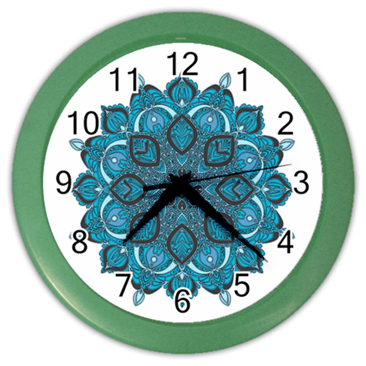 Ornate mandala Color Wall Clocks