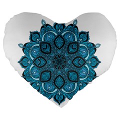 Ornate Mandala Large 19  Premium Heart Shape Cushions