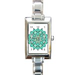 Ornate mandala Rectangle Italian Charm Watch Front