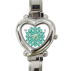 Ornate Mandala Heart Italian Charm Watch by Valentinaart