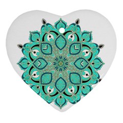 Ornate Mandala Heart Ornament (two Sides) by Valentinaart