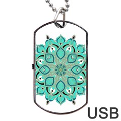 Ornate Mandala Dog Tag Usb Flash (one Side) by Valentinaart