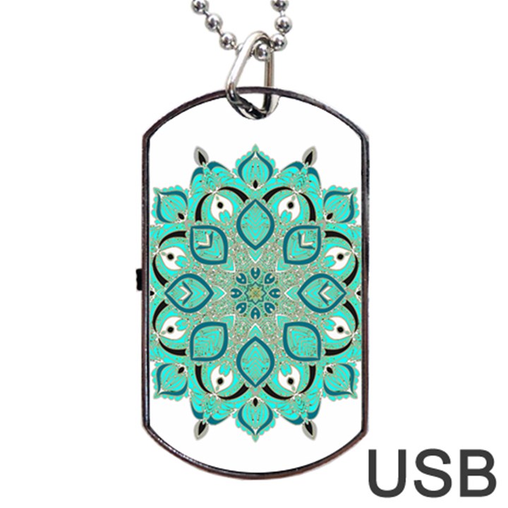 Ornate mandala Dog Tag USB Flash (Two Sides)