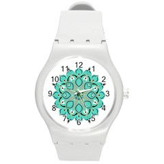 Ornate Mandala Round Plastic Sport Watch (m) by Valentinaart