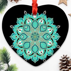 Ornate Mandala Heart Ornament (two Sides) by Valentinaart