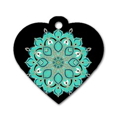 Ornate Mandala Dog Tag Heart (two Sides) by Valentinaart