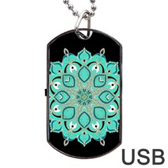 Ornate Mandala Dog Tag Usb Flash (two Sides) by Valentinaart