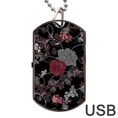 Sakura Rose Dog Tag Usb Flash (two Sides)