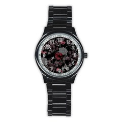 Sakura Rose Stainless Steel Round Watch