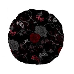 Sakura Rose Standard 15  Premium Flano Round Cushions by iVelz