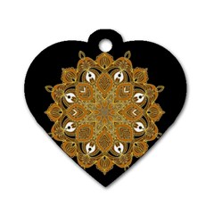 Ornate Mandala Dog Tag Heart (two Sides) by Valentinaart