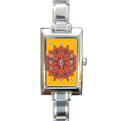 Ornate Mandala Rectangle Italian Charm Watch by Valentinaart