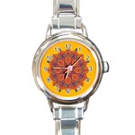 Ornate mandala Round Italian Charm Watch Front