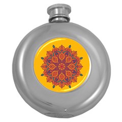 Ornate Mandala Round Hip Flask (5 Oz) by Valentinaart