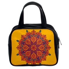 Ornate Mandala Classic Handbags (2 Sides) by Valentinaart